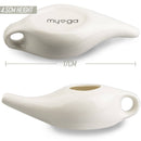 Myga Eco Nasaler Neti Pot aus Keramik für Nasenspülungen, Gesichtspflege, handgefertigt, weiße, elegante Spülkanne