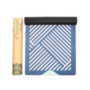 Myga Eco vegane Yogamatte in Blau mit Blumenmuster, rutschfest und langlebig für Yoga und Fitnessübungen.