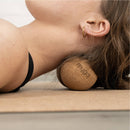 Myga Eco Korkmassage Erdnuss-Faszienkugeln, multifunktionales Massagewerkzeug für Fitness und Faszienpflege, braune Doppel-Ball