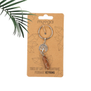Myga eco schlüsselanhänger mit silbernem lebensbaum und kupferfarbenem goldsteinanhänger, mana shop clear quartz