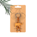 Myga eco tan elefanten schlüsselanhänger mit filigranen gravuren und orange geflochtenem band im mana shop