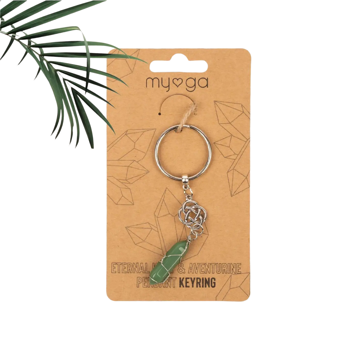 Myga Eco Schlüsselanhänger aus Schmuck mit silberfarbenem Finish und grünen Akzenten, stilvoll und langlebig.