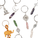 Myga eco silberner buddha schlüsselanhänger mit feiner gravur und polierter metalloberfläche bei mana shop mit clear quartz