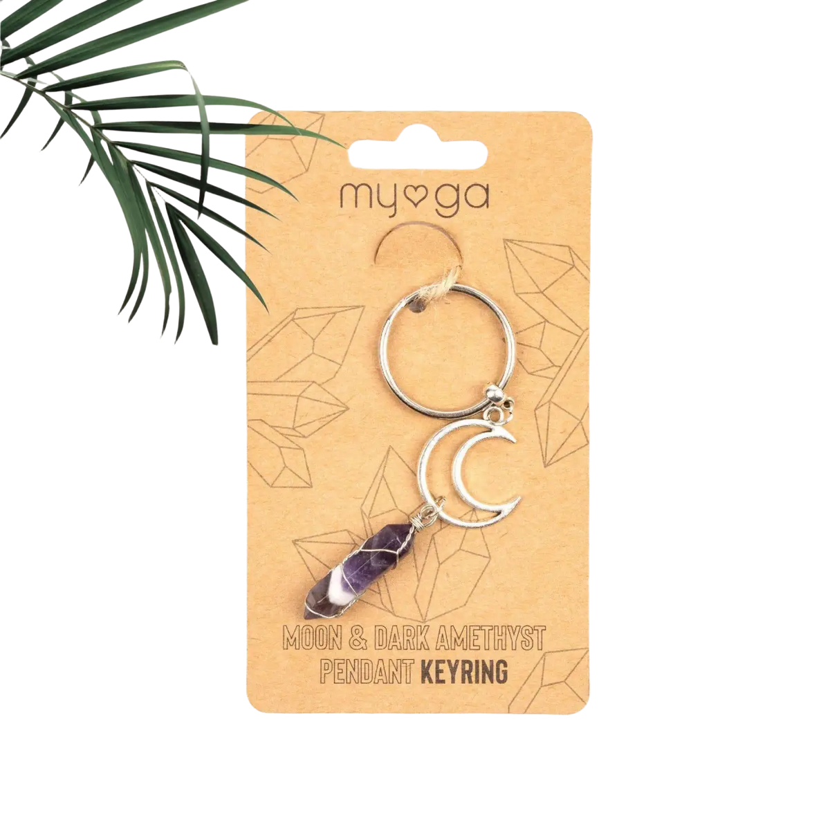 Myga Eco Schlüsselanhänger aus Silber mit halbkugeligem Mondanhänger, eleganter Schmuckaccessoire