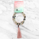 Mala Perlenkette aus Amazonit mit natürlichen Perlen, Schmuck von Myga Eco, handgefertigtes Edelstein-Accessoire