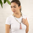 Mala Perlenkette aus Amazonit von Myga Eco, Schmuck mit grünen und blauen Perlen, natürliche Heilstein-Perlenkette