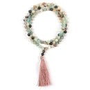 Mala Perlenkette aus Amazonit von Myga Eco, Schmuck, mit grünen Edelstein-Perlen auf einer natürlichen Schnur.