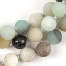Mala Perlenkette mit Amazonit-Perlen von Myga Eco, handgefertigter Schmuck mit grünen Edelstein-Perlen.
