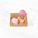 Myga Eco - Geode-Geschenkset - Rohstein und Anhänger, Auswahl aus 2 Kristallen