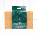 Kork Yoga-Block von Myga Eco, nachhaltiges Yoga-Zubehör für Dehnübungen und Haltungskorrekturen, braun, rechteckig, rutschfest.