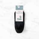 Schwarze Myga Gripped Yoga-Socken aus der Yoga-Kleidungslinie, mit rutschfesten Sohlen für sicheren Halt beim Yoga.