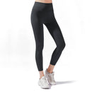 Schwarze 7/8 Yoga-Leggings mit hoher Taille von Myga Eco, aus Yogakleider-Kollektion, eng anliegend und bequem.