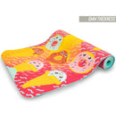 Bunte Myga Kinder-Yogamatte aus umweltfreundlichem Material, ideal für Kinder-Yoga und Bewegung.