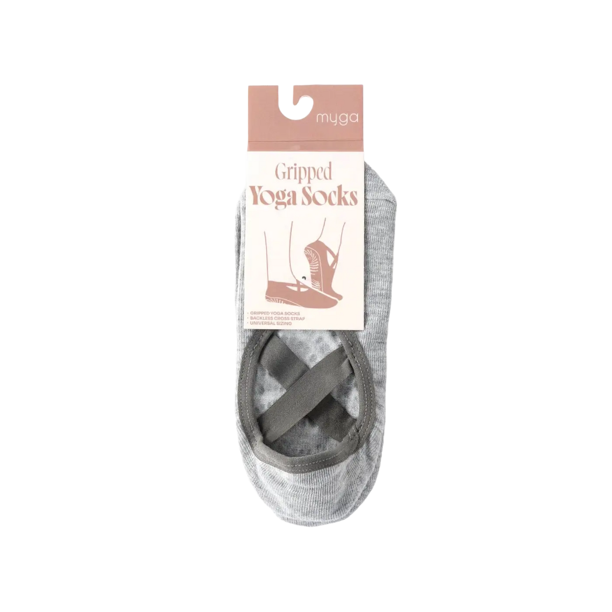 Schwarze Myga Gripped Yoga-Socken für sicheren Halt beim Yoga, aus der Myga Eco Yogakleider Kollektion.