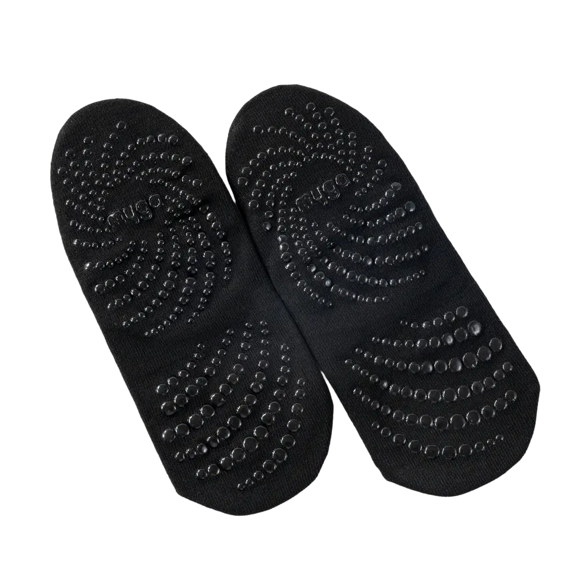 Schwarze Myga Gripped Yoga-Socken aus Baumwolle, mit rutschfesten Griffen für sicheren Halt beim Yoga.