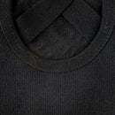Schwarzer myga gripped yoga ribbed strickpullover mit rundhalsausschnitt und strukturierter stoffqualität im mana shop