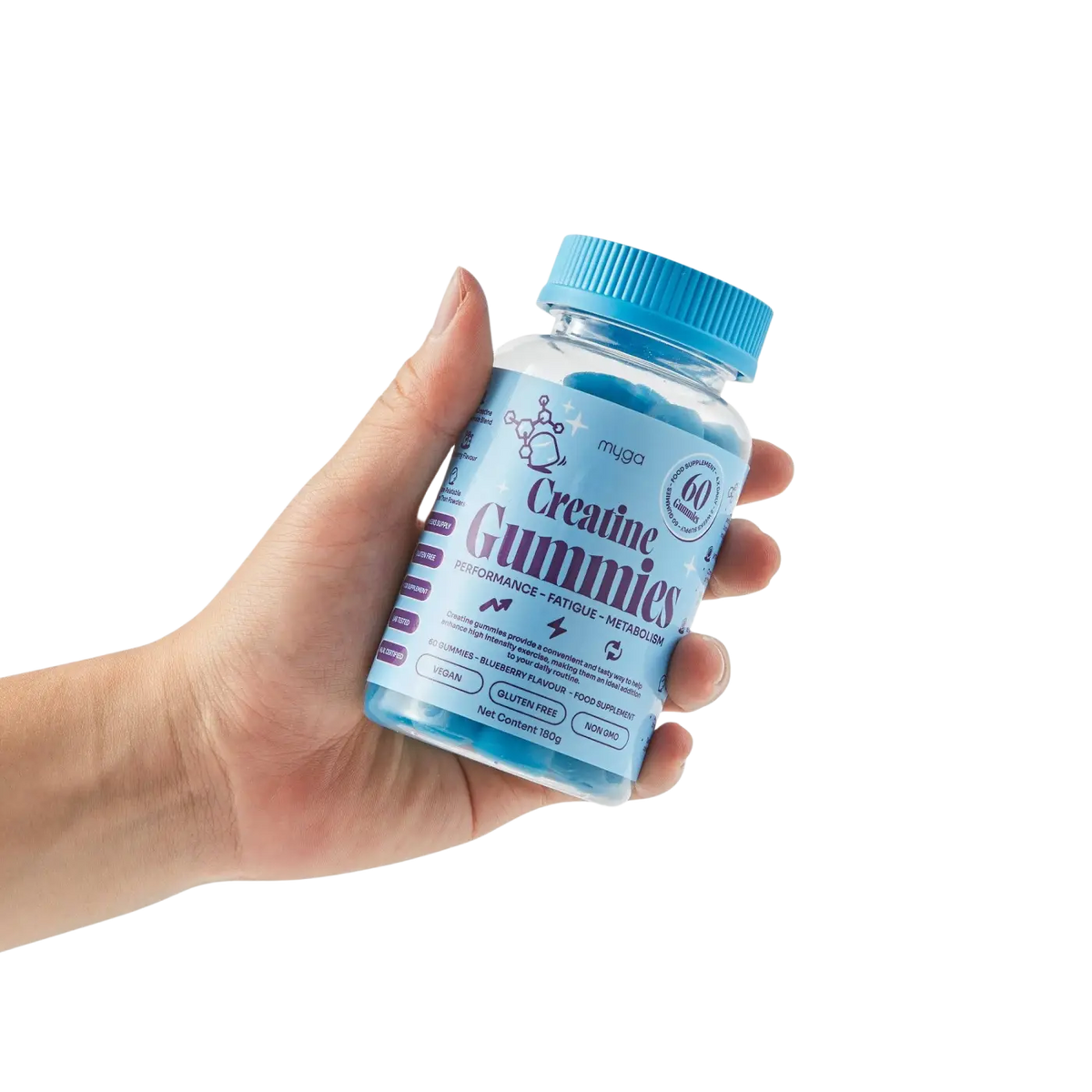 Kreatin Gummies, Vorderseite