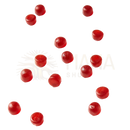 Rote, transparente maca gummies mit hochwertigem maca-extrakt in veganer beeren-energie- und gleichgewichtsunterstützung