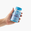 Myga Kreatin Gummies mit Blaubeergeschmack, Nahrungsergänzung für Energie und Muskelregeneration in einer bunten Dose.