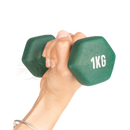 Grünes myga paar hex-kurzhanteln 1 kg mit weißer kennzeichnung ideal für mana shop image to zoom