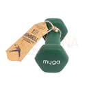 Grüne myga paar hex-kurzhantel 1kg mit strukturierter oberfläche und weißem logo im mana shop image to zoom
