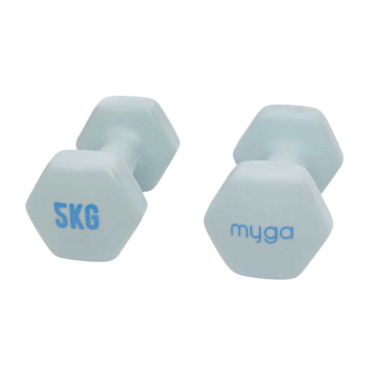 Myga Paar Hex-Kurzhanteln 1-10 kg für Yoga und Fitness, helleblaue Hanteln, Yogazubehör, stabile Kurzhanteln