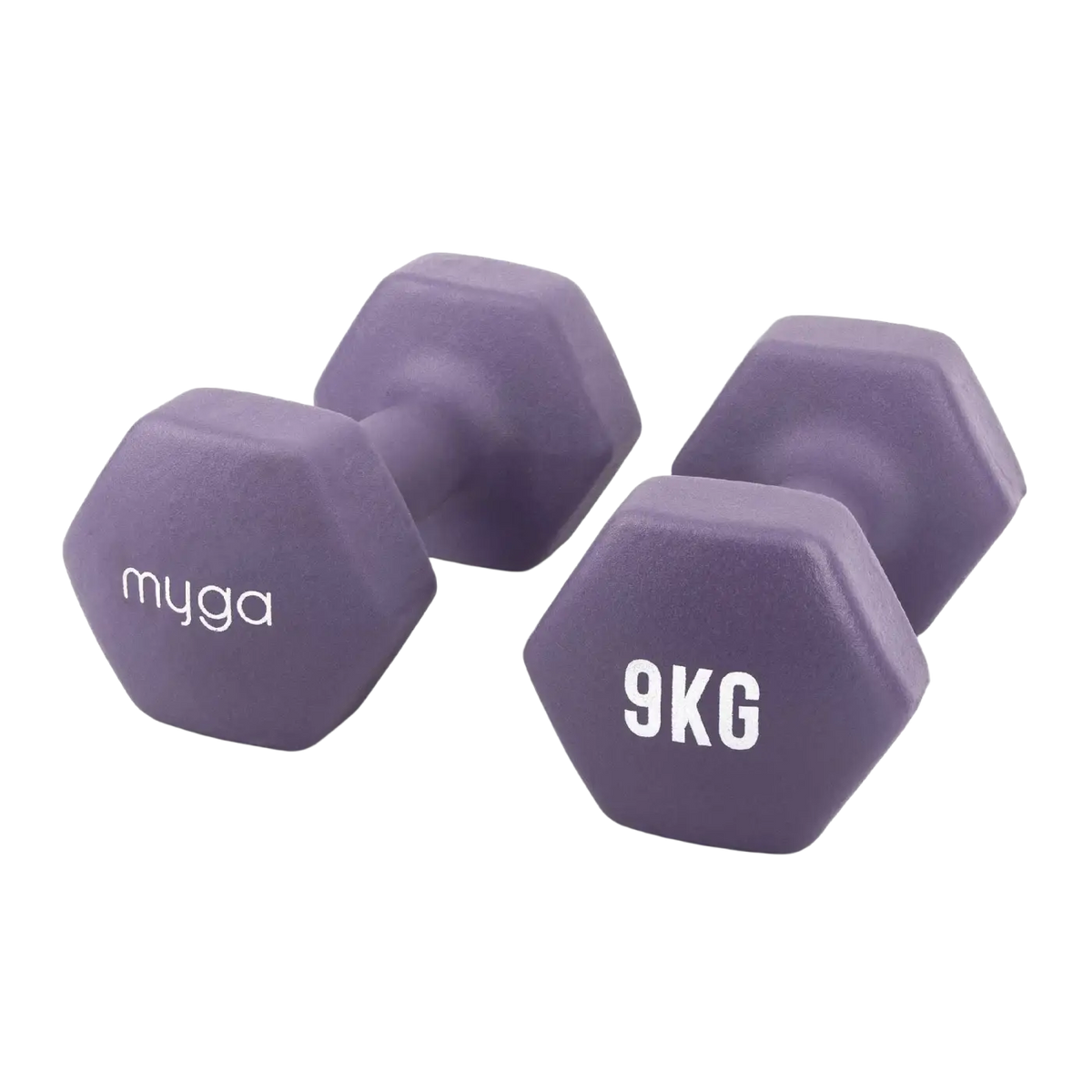 Myga Paar Hex-Kurzhanteln 1-10 kg, sechseckiges Yogazubehör, langlebige Hanteln in Lila für Krafttraining.