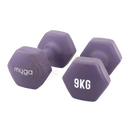 Myga paar hex-kurzhanteln 9kg in lila mit weißem myga branding für effektives krafttraining im mana shop image to zoom