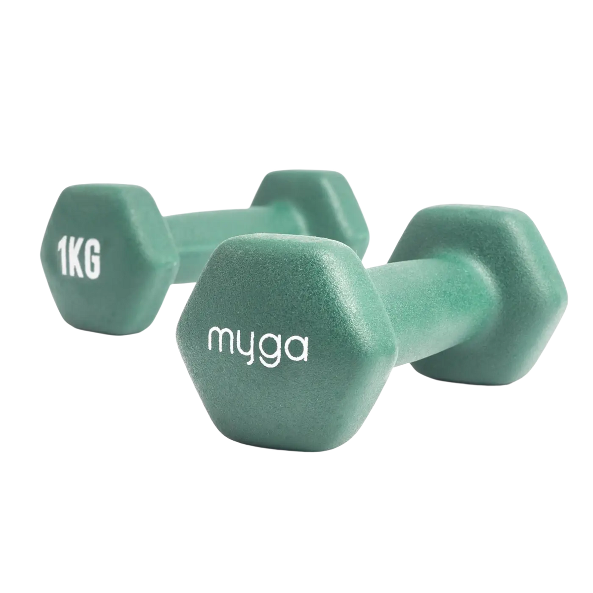 Myga Paar Hex-Kurzhanteln 1-10 kg, ergonomische Hanteln für Krafttraining, aus robustem Material, inklusive Griffe.