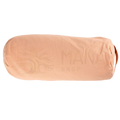 Myga stützkissen yogakissen bolster in pfirsichfarbenem, weichem stoff mit schlaufe ideal für yin yoga im mana shop