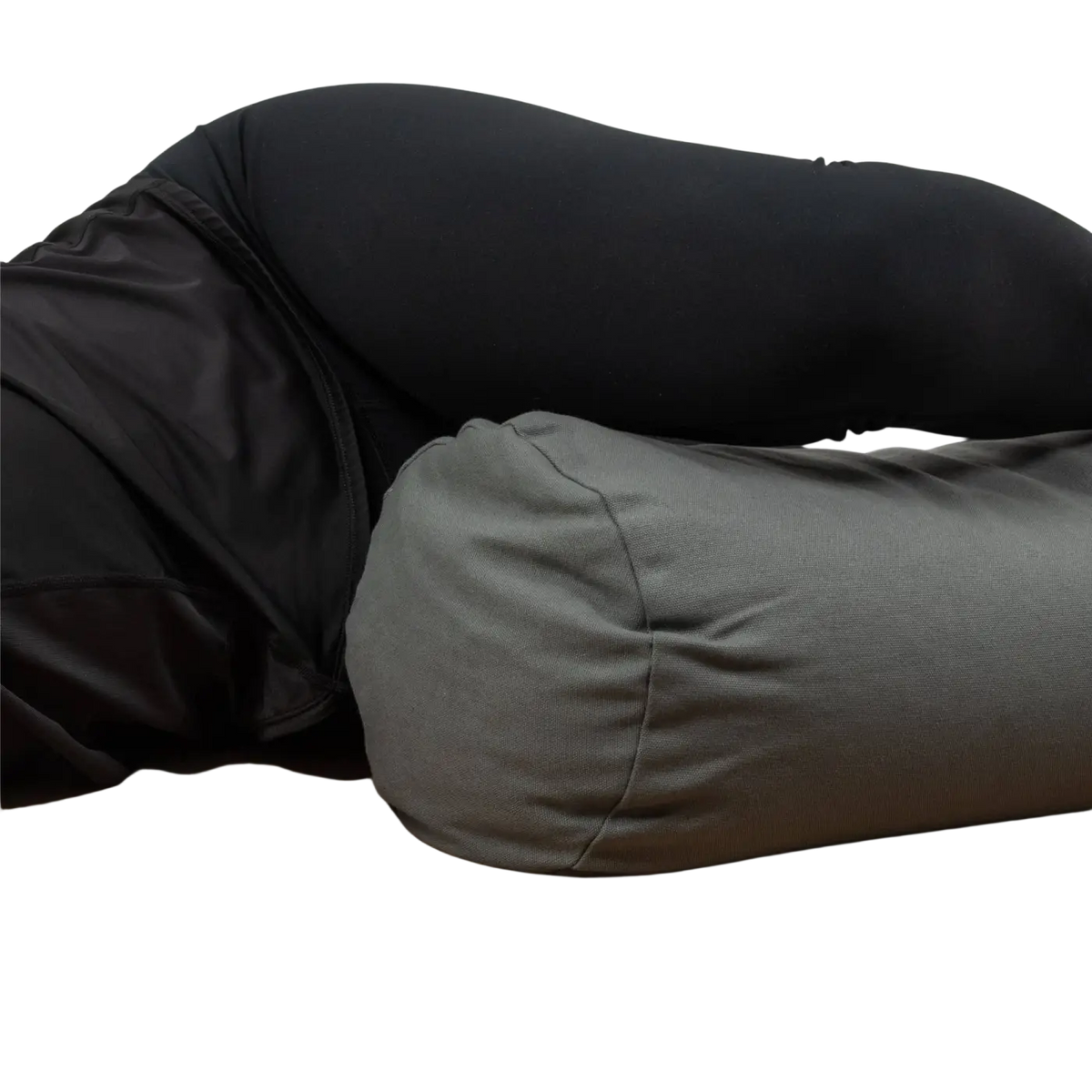Myga Yogakissen Bolster für Yin-Yoga, graues Yogazubehör, ergonomisch geformt für Unterstützung und Komfort während der Praxis