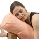 Myga stützkissen yogakissen bolster in soft peach with smooth textured fabric ideal for yin yoga and mana shop yoga cushion