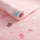 Myga bedruckte Yogamatte mit bunten Mustern, rutschfeste Oberfläche für Yoga und Fitnessübungen.