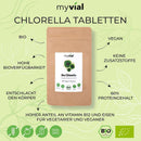Bio Chlorella Pulver von myvial, 100g, vegan, feines grünliches Nahrungsergänzungspulver aus Chlorella Vulgaris.