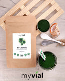 Bio Chlorella Pulver von myvial, 100g, veganes Nahrungsergänzungsmittel aus Chlorella Vulgaris in Pulverform.