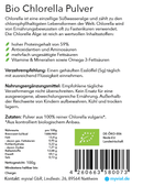 Bio Chlorella Pulver von myvial, 100 g, veganes Nahrungsergänzungsmittel aus Chlorella Vulgaris, grünes Superfood in Pulverform