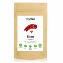 Vegan Bio Eisen + Vitamin C Tabletten von myvial, 180 Stück, Nahrungsergänzung in Packung mit Presslingen.