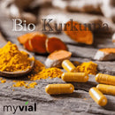 Bio Kurkuma Kapseln mit Bio Pfeffer von myvial, 120 vegane Nahrungsergänzungskapseln in einer Packung