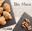 Vegan Bio Maca Kapseln in Schwarz, Rot, Gelb Mix mit Vitamin C, Nahrungsergänzung von myvial, in Blister-Verpackung