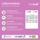 Laboranalysenzertifikat für myvial-Produkte