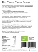 Bio Vitamin C Pulver von myvial, natürliches Camu Camu in 100g Packung, Nahrungsergänzung mit Vitamin C, frisches Bio-Produkt