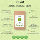 Vegan Zink Tabletten 25mg von myvial, hochdosiert, 365 Stück, Nahrungsergänzung, in Blisterpackung sichtbar