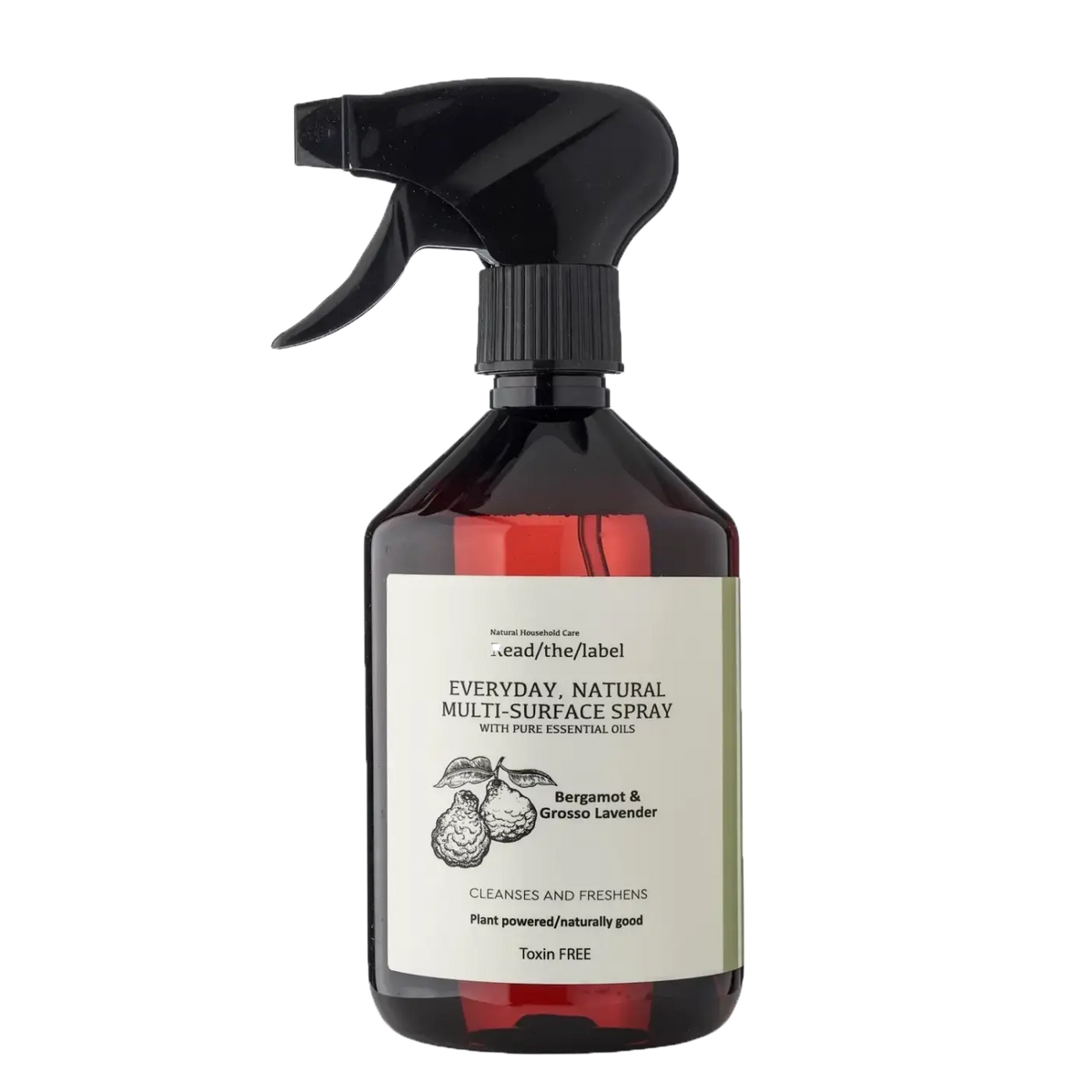 Natürlicher Oberflächenreiniger von readthelabellondon mit Bergamotte und Grosso Lavendel, 500 ml, für Desinfektion und Sauberkeit