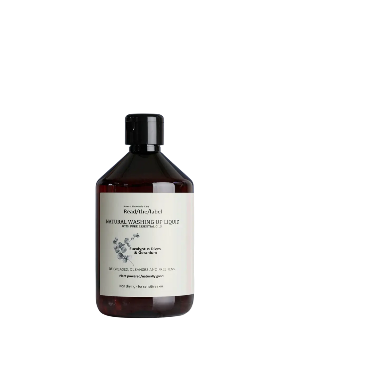 Natürliches Geschirrspülmittel mit Eukalyptus, Dives & Geranium, Handspülmittel, 500 ml, Reinigungsmittel von readthelabellondon