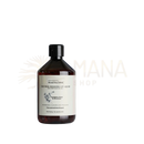 Dunkle bernstein glasflasche geschirrspülmittel handspülmittel eucalyptus dives mit schwarzem deckel und botanischem etikettsillustration