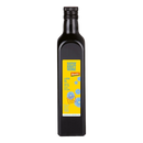 Naturkraftwerke demeter linseed oil black glass bottle with yellow label and blue floral design rich in omega-3 fatty acids