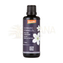 Dunkle glasflasche mit 50ml naturkraftwerke schwarzkümmelöl kaltgepresst organischer schwarzkümmel und linolsäure