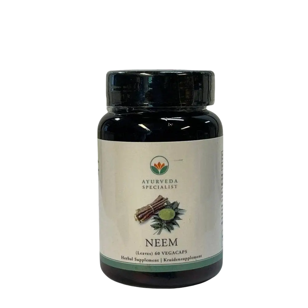 Neem Kapseln von Ayurveda Specialist, 60 Stück, für Reinigung und Immunsystem, natürliche Ayurveda Nahrungsergänzung
