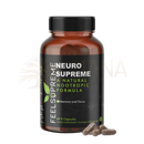 Braune glasflasche neuro supreme von feels supreme mit schwarzem cap natürliches nootropikum für geist und klarheit