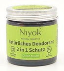Niyok 2-in-1 Deodorant Green Touch, 40ml, Körperpflege mit frischem grünen Duft in Sprayflasche.